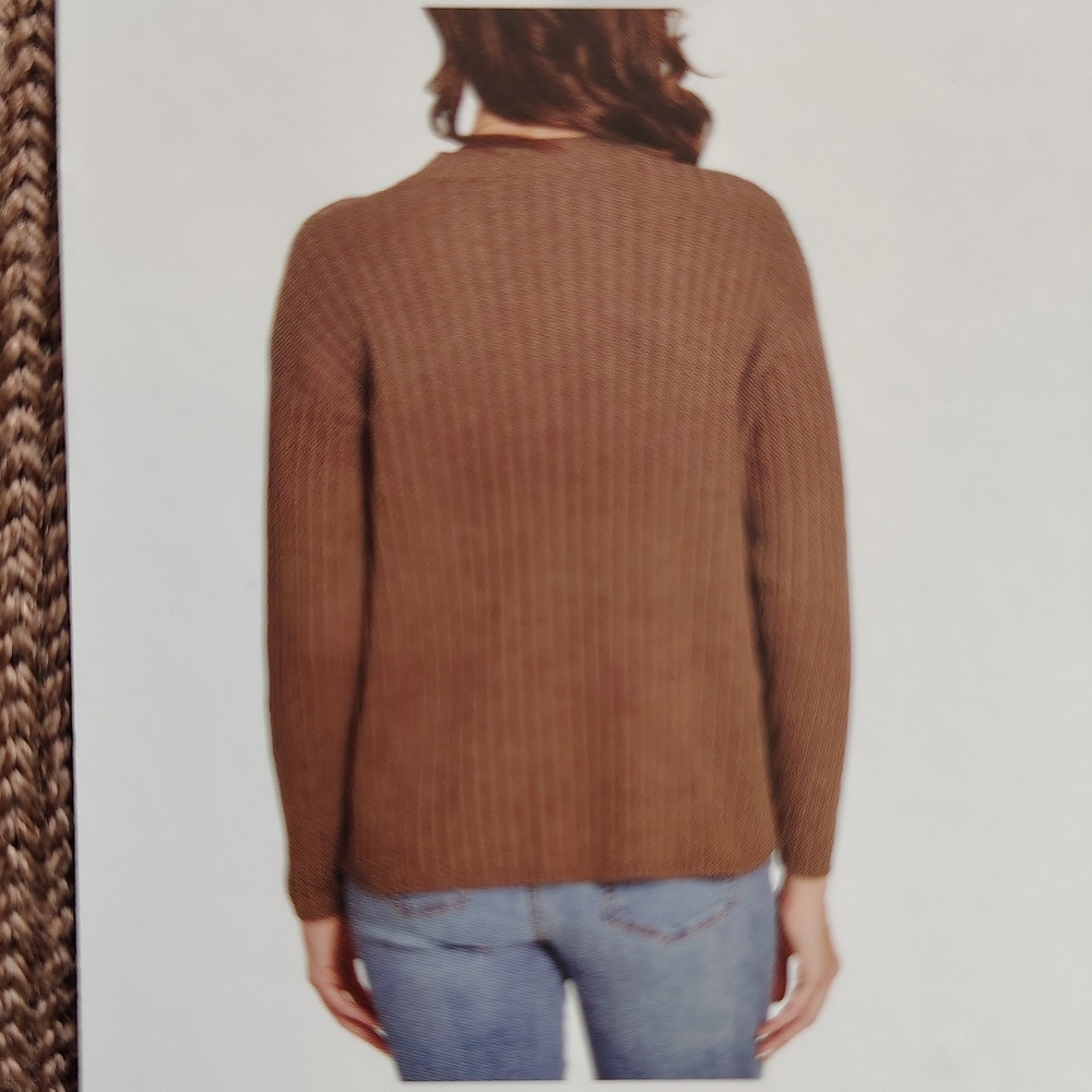 *NWT* Jessica Simpson Women's Medium Brown Ribbed Sweater - Picture 7 of 12